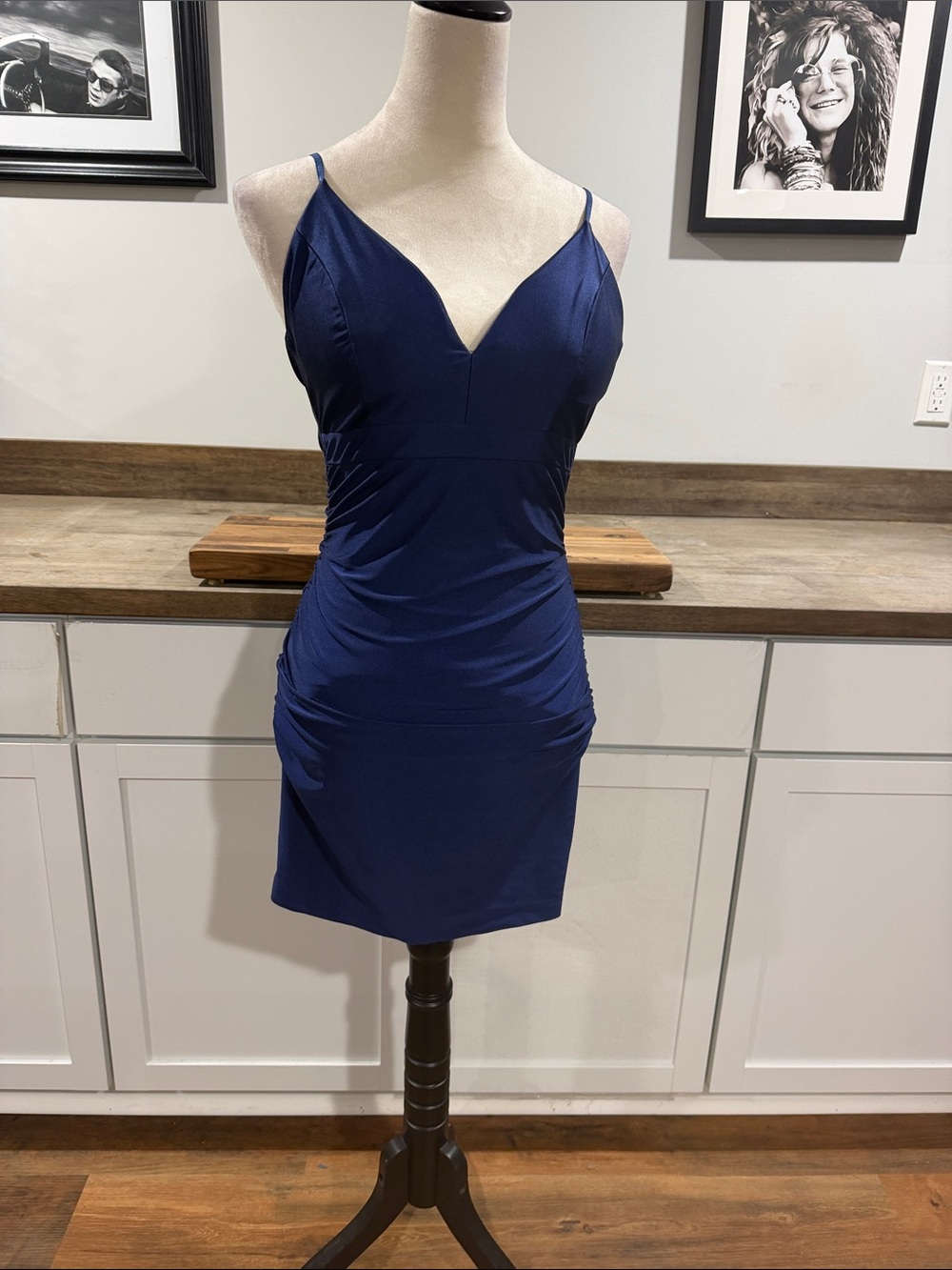 Windsor Navy Spaghetti-Strap Mini Dress size small